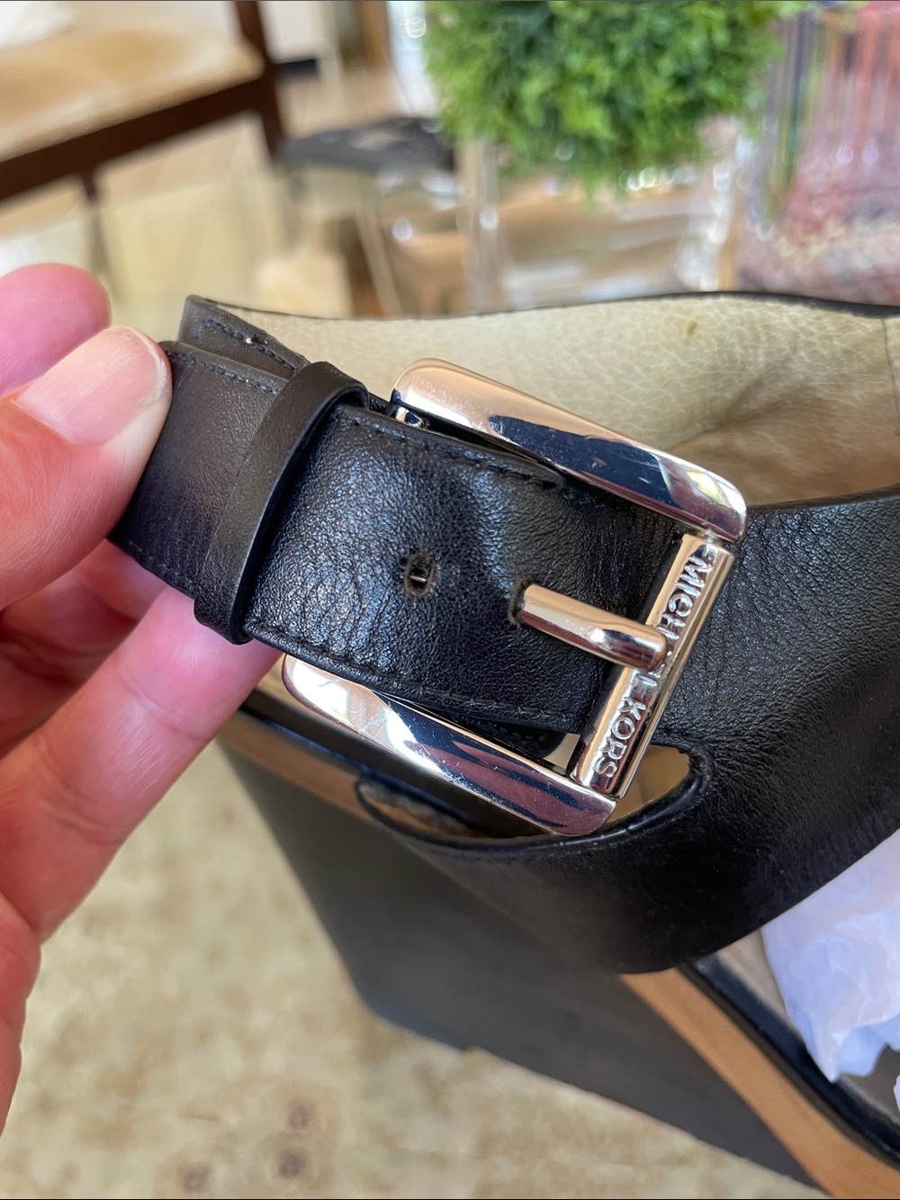 Michael Kors Black Leather Wedge Sandals with Buckle 8M - Picture 3 of 5